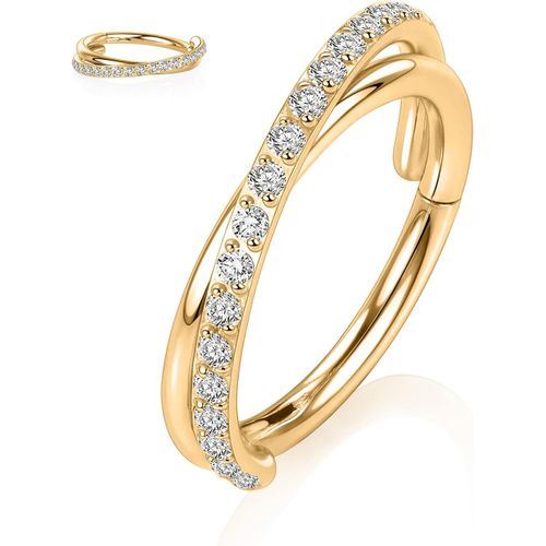 Tianyi-16g Conch Cartilage Boucle D'oreille Créole Coeur Cz Daith Helix Tragus Tour Boucles D'oreilles Septum Anneau De Nez Septum Clicker Anneau En Acier Chirurgical 316l Petit Anneau Créole Pour