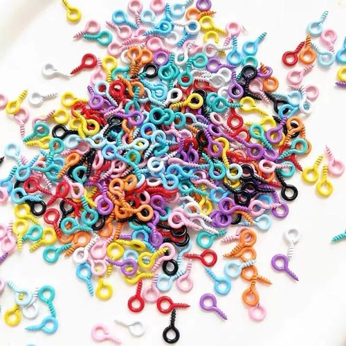 TIANYI-Lot de 200 petites épingles à ?illet colorées, fermoirs à vis, crochets à ?illet pour bijoux, vis autotaraudeuses, mini pinces à linge, ?illets d'artisanat pour la fabrication de bijoux, arts