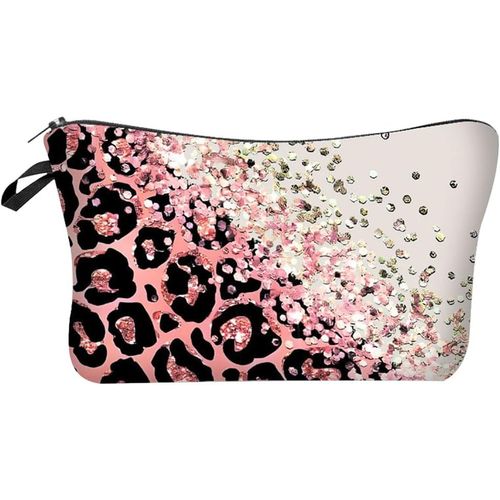 Trousse De Maquillage Léopard Sac De Maquillage Femme Sac À Cosmétiques Léopard Trousse De Toilette De Voyage Trousse De Maquillage Cadeau