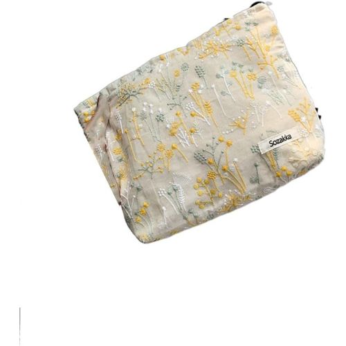 Grande Trousse De Toilette De Voyage Vintage À Motif Floral Avec Fermeture Éclair Pour Femme