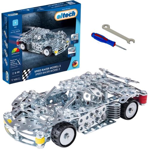 00232 Speed Racer Model 3 Kit De Construction En Métal, 435 Pièces, Jouet Éducatif, Voiture De Course, Env. 18 Cm, Jouet De Construction Pour Enfants À Partir De 8 Ans