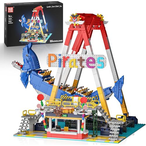 11017 Parc D'Attractions - Jouet De Construction Électrique - Bateau Pirate - Blocs De Construction Moc Corsair - Kit De Modélisation - Kit De Construction Compatible Avec D'Autres Marques