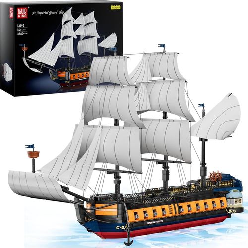 13192 Blocs De Serrage Bateau Pirate Blocs De Construction Modèle Kit Navire Flagship Jouet Avec Voiles En Tissu Compatible Avec Autres Marques (1698 Pièces)