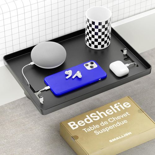 Chaas-Étagère, Table De Chevet, Lit Superposé & Haut, Essentiels Chambre Universitaire, Table De Nuit Clip-On, Organisateur Plateau, Décoration Chambre Universitaire, Attrape-Câble, Noir