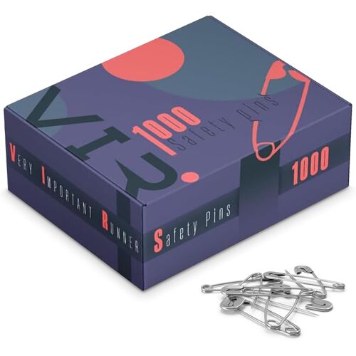 Mevronisshop-Boîte De 1.000 Épingles À Nourrice Pour Dossard 26mm Sans Nickel, Taille Moyenne, Idéale Pour Organisateurs De Courses Running