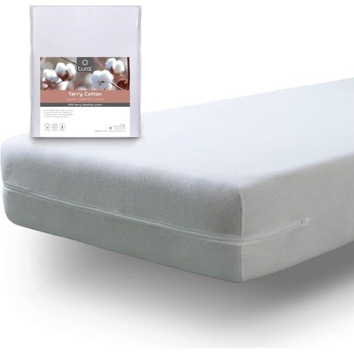SJZG-Protège Matelas 80 X 200 X 30 Cm Absorbante, Tissu Stretch, Certifié Oeko Tex, Housse De Matelas Élastique Et Silencieux Avec Fermeture Éclair, Blanc