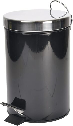 KALANKA-douceur d'intérieur, Poubelle à Pédale (3 L) Métalia Noir, Métal