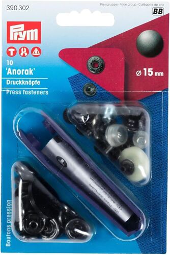Kal-Bouton Pression Sans Couture Anorak, 15mm, Bruni