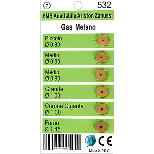 SJZG-Kit Injecteur Gaz 6 Pièces 6Mb Méthane Ø 0,80 - Ø 1,45 Mm Pour Plaque De Cuisson À Gaz Adaptable Pour Zanussi Pour Ariston - Garantie De 5 Ans