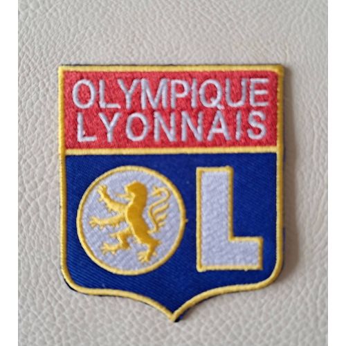 Écusson Brodé Équipe De Football De Lyon Olympique Lyonnais 8x7cm Thermocollant, Pas Besoin De Couture