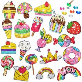 Sjzg-Diamond Painting Kit, 19 Pièces 5d Diamond Painting Autocollants Kits Fille Diy Peinture Diamant Diy Peinture Diamant Animaux Autocollant Cadeau Fille