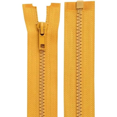 Cyclingcolors 2x Fermeture Éclair N°5 30 Cm Tirette Curseur Polyester Extrémité Ouverte Maille Glissière Vêtement, Moutarde