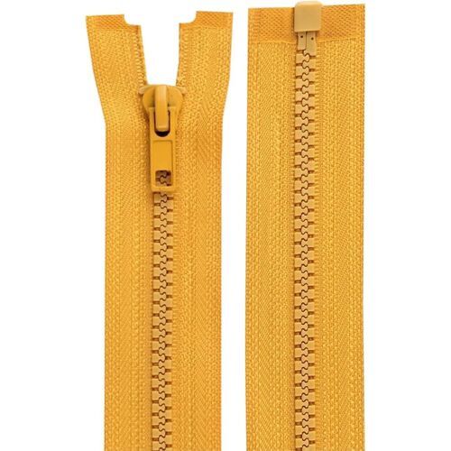 Cyclingcolors 2x Fermeture Éclair N°5 70 Cm Tirette Curseur Polyester Extrémité Ouverte Maille Glissière Vêtement, Moutarde