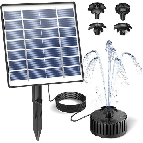 Fontaine Solaire Exterieure de Jardin 2024 Panneau de Verre Amélioré 1,5W Pompe Solaire Câble 3M, 4 DIY Fontaine Extérieures, Pompe à Fontaine Solaire Pour Jardin,Bain D'oiseaux,Étang(1,5W)