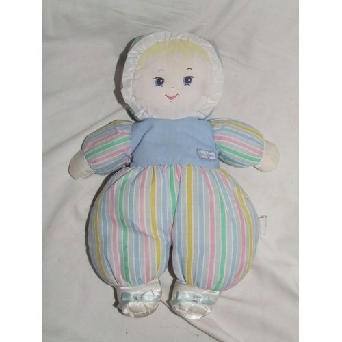 POUPEE BOULGOM TISSU CHIFFON TORSE BLEU RAYEE 35 cm
