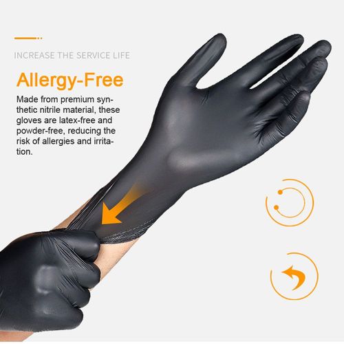 100 PièCes Gants Jetables En Nitrile Sans Latex Sans Poudre Gants De Protection Quotidienne RéSistants à L'huile Et à L'usure Pour Le Nettoyage RéParation Cuisine Coiffure Tatouage