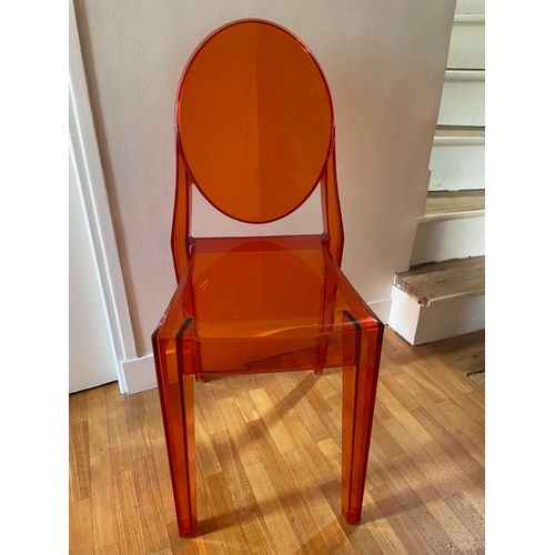 Chaise Victoria Ghost, Transparent De Kartell, Orange