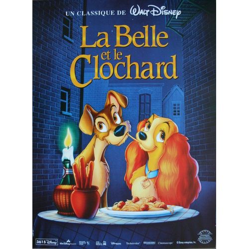La Belle Et Le Clochard Affiche Cinéma Roulée Petit Format 53x40cm Disney.
