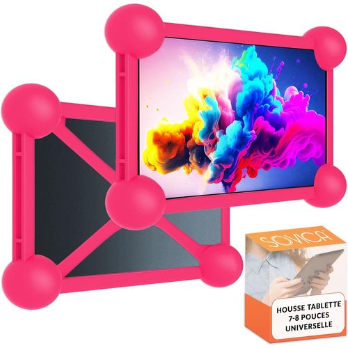 Housse Tablette 7 Pouces Universel Silicone Convient A Toutes Les Tablettes Pc Et A Tous Les Ebooks De 7" Et 8" Disponibles Sur Le Marché Housse Tablette 8 Pouces (Rose)[Coq9124457]