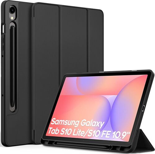 Ersan-Coque Avec Samsung Galaxy Tab S10 Lite 10,9 Pouces 2025 / S10 Fe 10,9 2025 / S9 Fe 10,9 / S9 11 Pouces 2023 Avec Pen Porte-Stylet, Étui De Protection Ultra Fin Housse En Tpu, Noir