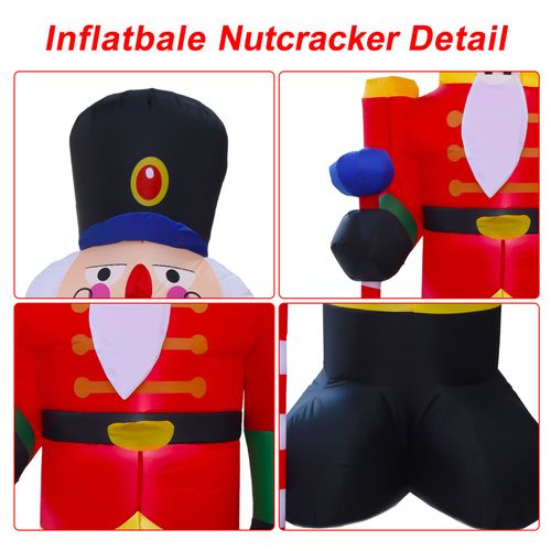 Casse-Noisette Gonflable De NoëL De 8 Pieds, DéCorations ExtéRieures éClairéEs, DéCorations De NoëL Pour Cour, Pelouse, Jardin, FêTe De Vacances