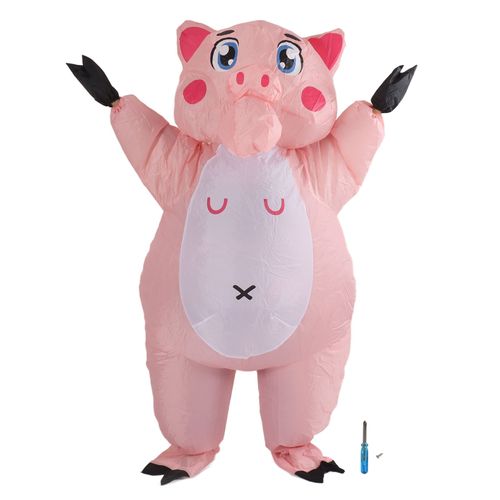Costume Gonflable Cochon Rose, Robe De Cosplay D'halloween, Combinaison Pour Adultes