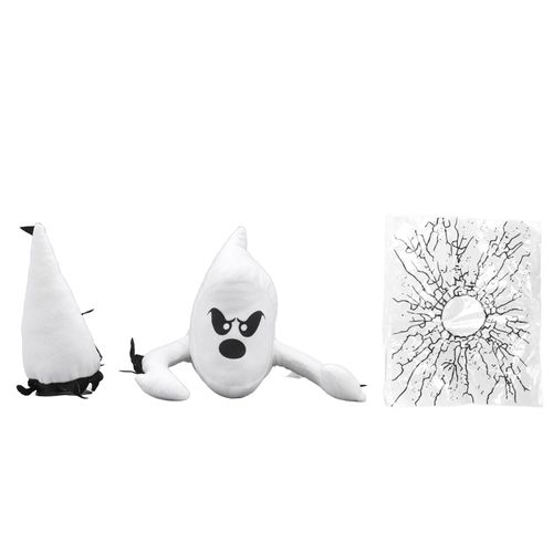 Jouets en peluche fantôme en colère, fantômes écrasés, fantôme de fenêtre cassée d'halloween pour décoration de fête intérieure et extérieure