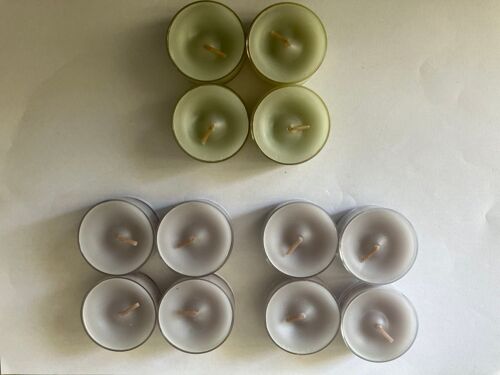 12 bougies à  réchaud  vertes et grises PARTYLITE