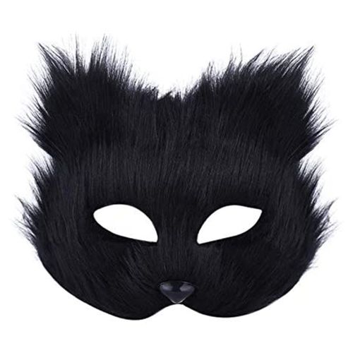Masque Moelleux D'halloween, Accessoires De Masque D'halloween, Demi-Masque Animal Pour Hommes Et Femmes