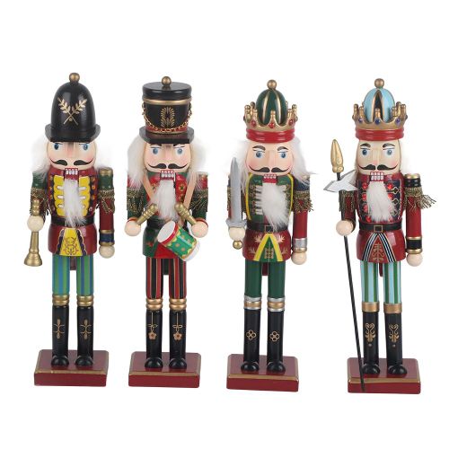 Casse-Noisette De NoëL En Bois, 4 PièCes, 30cm, Soldats, Sur Support, DéCoration De Maison, Cadeau De NoëL
