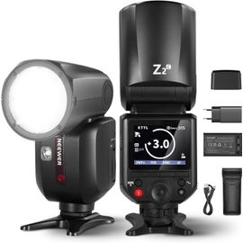 NEEWER Z2-C 2.4G Flash Speedlite TTL à Tête Ronde pour Canon, Speedlight 76Ws, UI améliorée, TTL/M TCM Clé à Bascule, 2 Lampes Pilotes 480 Flash Pleine Puissance