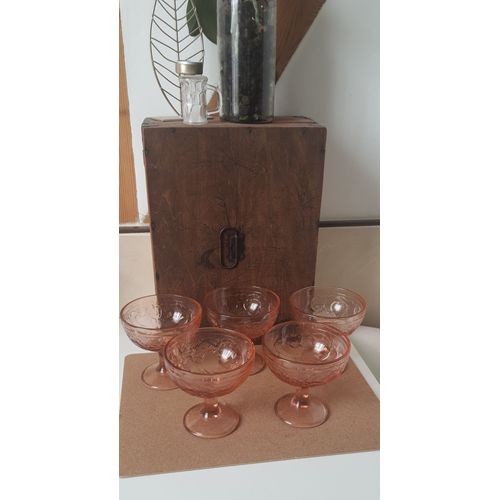 Lot De 5 Coupes (Glace/Fruit) En Verre Vintage