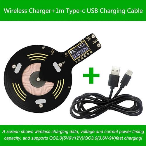 Testeur De Chargeur Sans Fil Pour Téléphone Portable, Compatible Avec Galaxy S8, S9, S7, Usb, Lcd