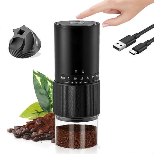 Moulin à café électrique portable avec 30 réglages réglables, broyeur à meules compact pour les voyages, USB R