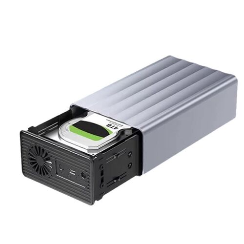 Boîtier double baie pour disque dur/SSD 2,5/3,5 pouces, boîtier externe pour disque dur 56 To, prise UE, compatible PC