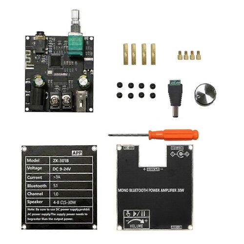 -301B Carte d'amplification Bluetooth Son unique Module d'amplification de puissance audio Bluetooth 30W Vidéo domestique