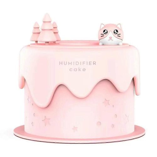 Humidificateur Cat Cake 300 ml - Ultra silencieux avec lumières LED colorées, alimenté par USB, idéal pour la maison ou le bureau