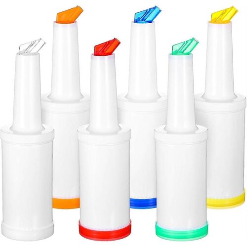 Ensemble De 6 Bouteilles De Jus De Bar Professionnelles - Verseurs De Jus De 0,9 Pinte Pour Barman, Magasin Et