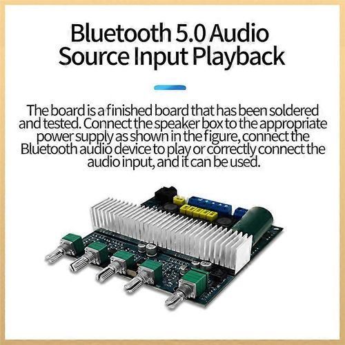 Carte amplificateur Bluetooth TPA3116 2.1 canaux haute puissance Bluetooth 5.0 amplificateurs audio DC12V-24V 2