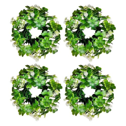 Guirlande de bougies en forme de trèfle pour la fête des mères, charmante décoration de table de printemps verte et fleurie