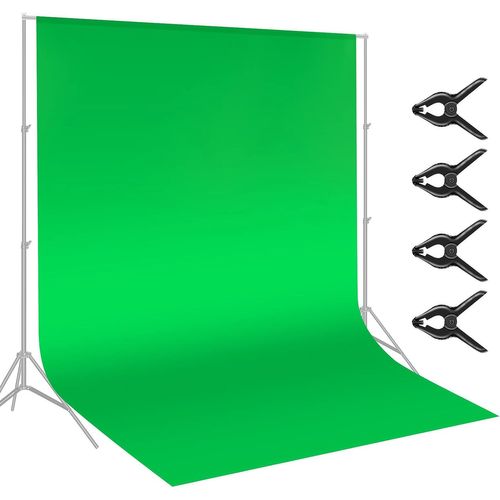 Neewer Toile de Fond en Fibre Chromakey Verte de 3 x 3,6 m pour Studio Photo et vidéo, 4 Pinces de Fond incluses, idéal pour Les Portraits et la Prise de Vue de Produits