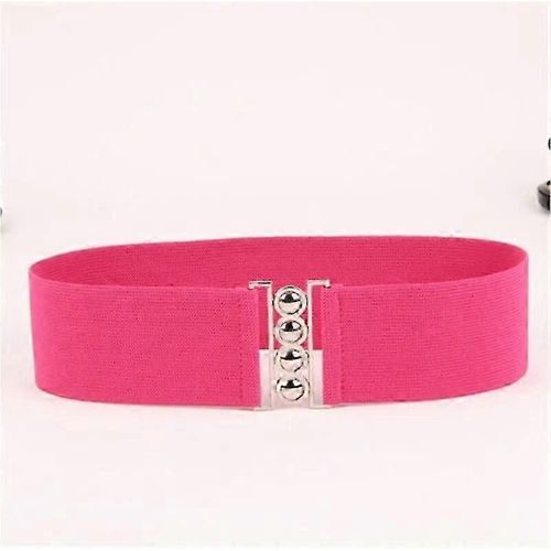 Ceinture Élastique Pour Femme, 7,6 Cm De Large, Extensible, Tendance, Avec Boucle, Nouvelle Ceinture Rétro Extensible, Large, Taille Unique, Adulte, Femme, Rose Rouge
