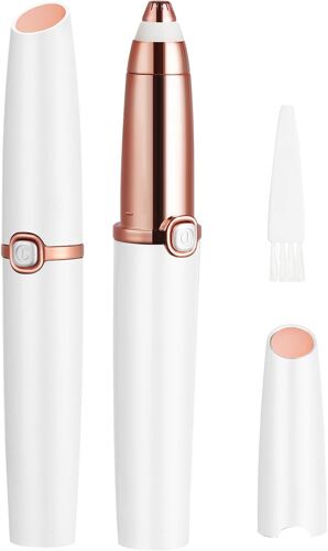 Oayew-Tondeuse À Sourcils, Epilateur Visage Eyebrow Trimmer Pour Femmes,Épilateur Femme Indolore Flawless Avec Brosse De Nettoyage Pour Epilation Sourcil Visage Lèvres Bikini Bras,Blanc 