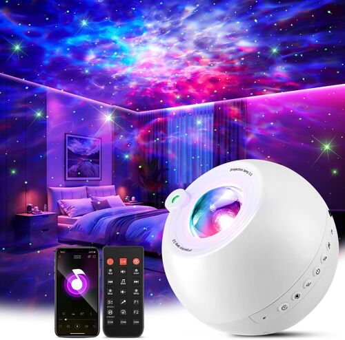 Ulteronixshop-Projecteur Ciel Etoile Veilleuse Enfant, 15 Couleurs Led Chambre Cadeau Fille 10 Ans-15 Ans Cadeau Enfant, 15 Bruit Blanc + Bluetooth Veilleuse Bébé Veilleuse Adulte, Lumiere Led Decora