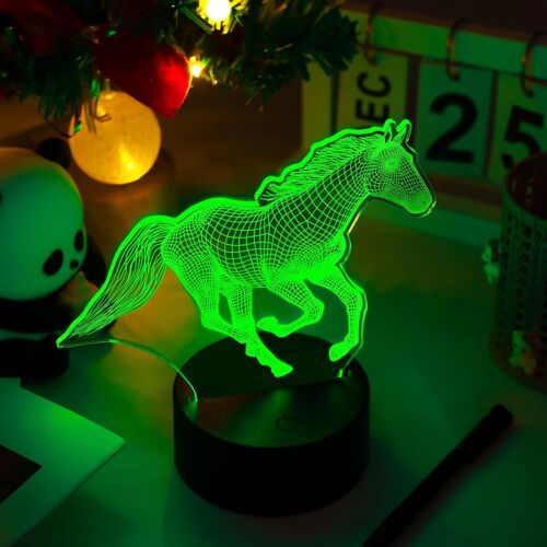 3d Lampe Cheval, Veilleuse Cheval Pour Enfant, Veilleuses Pour Enfants, 16 Couleurs À Commutation Libre, Alimentation Par Usb Et Batterie, Interrupteur À Effleurement, Cadeau Surprise Pour