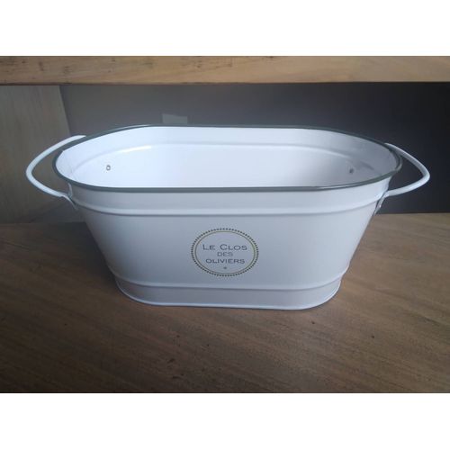 Seau métallique ovale pour décoration