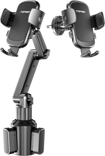 Support de téléphone de voiture Pro Ver [hauteur réglable et ne se secoue pas] Support de téléphone de voiture compatible avec iPhone 16 Pro Max et autres smartphones, noir