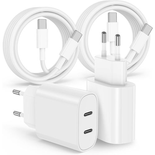 KALANKA-45W Chargeur Rapide iPhone 17 16 15 Apple MFi Certifié,Lot de 2 pour 45W PD à Deux Ports USB-C Prise Secteur avec 2m Câble USB C to C pour iPhone 17 16 15 Pro Max/Plus/17air/16e,iPad Air/Pro/