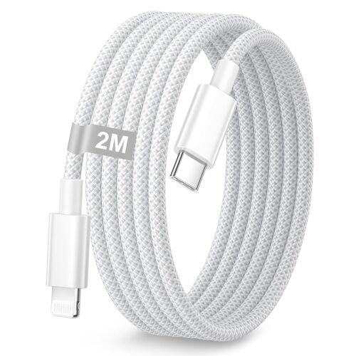 MEVRONISSHOP-Cable iPhone 2M Apple MFi Certifié, Cable USB C vers Lightning Charge Rapide cable iphone USB C Nylon Câble Lightning Cordon Fil Chargeur pour iPhone 14 13 12 Mini 11 Pro Max XS XR X 8 P