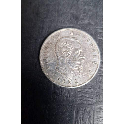 Pièce De 5 Lires En Argent 1876